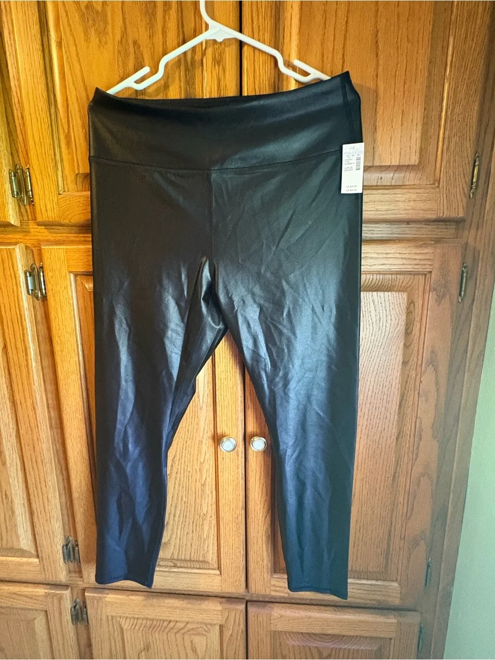Maurices Black Faux Leather Leggings - Large Short